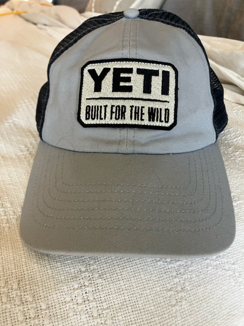 Yeti Gray and Black Trucker Hat - Built for the Wild Patch
